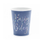 Preview: 6 Pappbecher Happy Birthday Blau